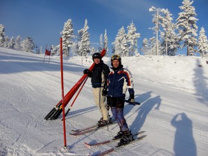 Risto Käyhkö & Vesa Arkko radan teossa Rukalla            